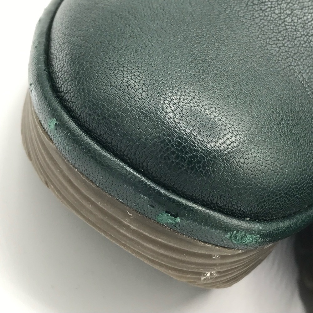 Fly London Shoes YUA Women's 39 US 8-8.5 Platform Wedges Green Leather Bootie - Picture 5 of 15